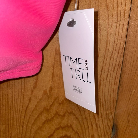 TIME and TRU Women's Button Front-Molded Cup SWIM SUIT -Size L (12-14) -Pink-NWT - Picture 4 of 15